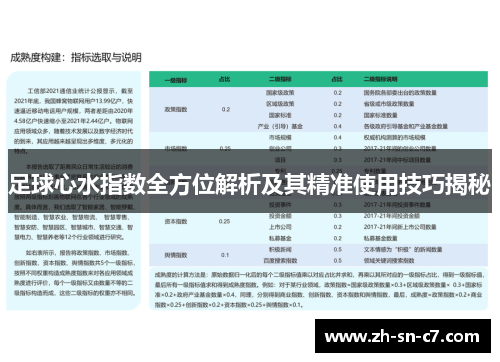 足球心水指数全方位解析及其精准使用技巧揭秘