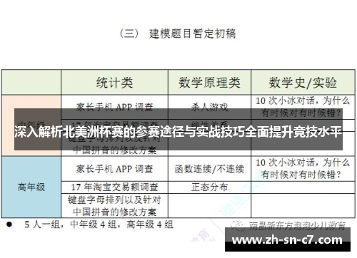 深入解析北美洲杯赛的参赛途径与实战技巧全面提升竞技水平