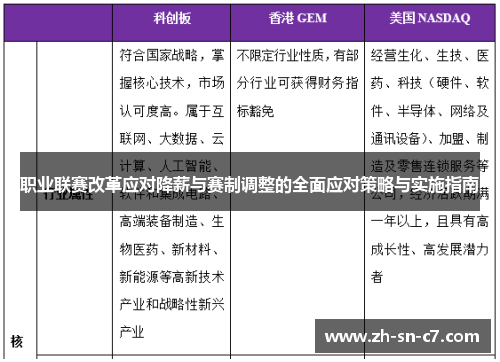职业联赛改革应对降薪与赛制调整的全面应对策略与实施指南
