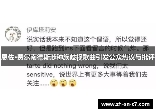 恩佐·费尔南德斯涉种族歧视歌曲引发公众热议与批评